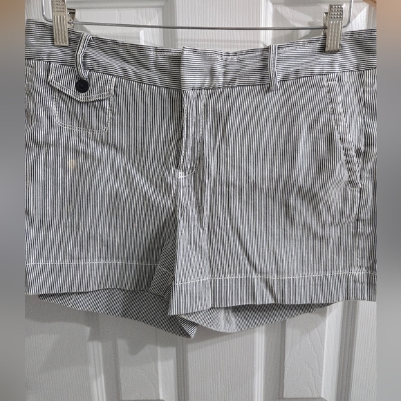Banana Republic Martin Fit Striped Shorts Sz 10 Stretch EUC - Picture 4 of 5